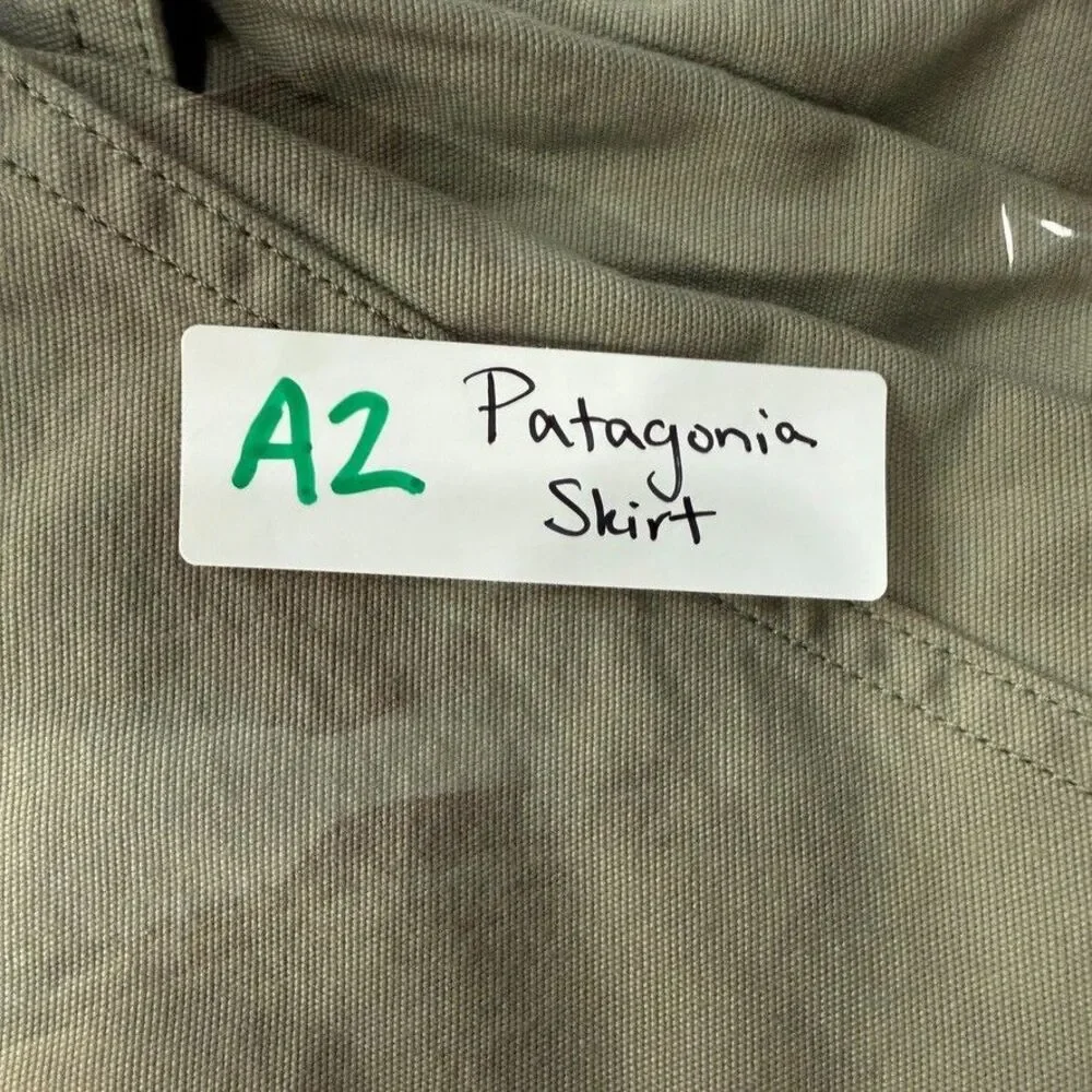 Patagonia Women's Stand Up Skirt Shale Khaki 100% Organic Cotton 12 NWT